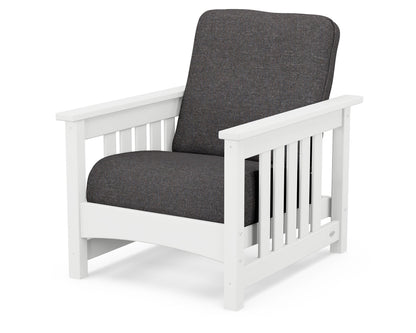 POLYWOOD® Club Mission Chair in White / Ash Charcoal