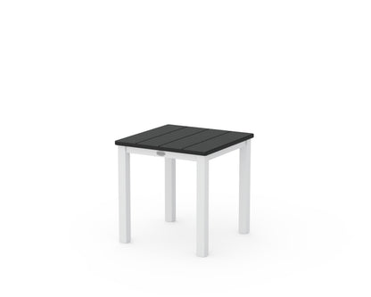 POLYWOOD® Main Street 18" Side Table in White / Black