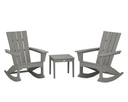 POLYWOOD® Quattro 3-Piece Rocker Set in Slate Grey
