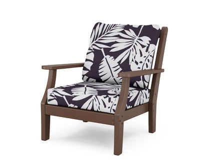 Country Living Wovendale Deep Seating Chair in Mahogany / Leaf Navy
