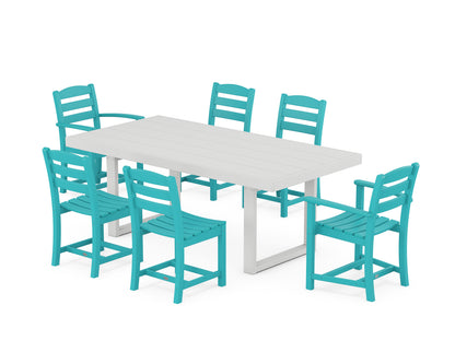 POLYWOOD® La Casa Café 7-Piece Dining Set in Aruba / White