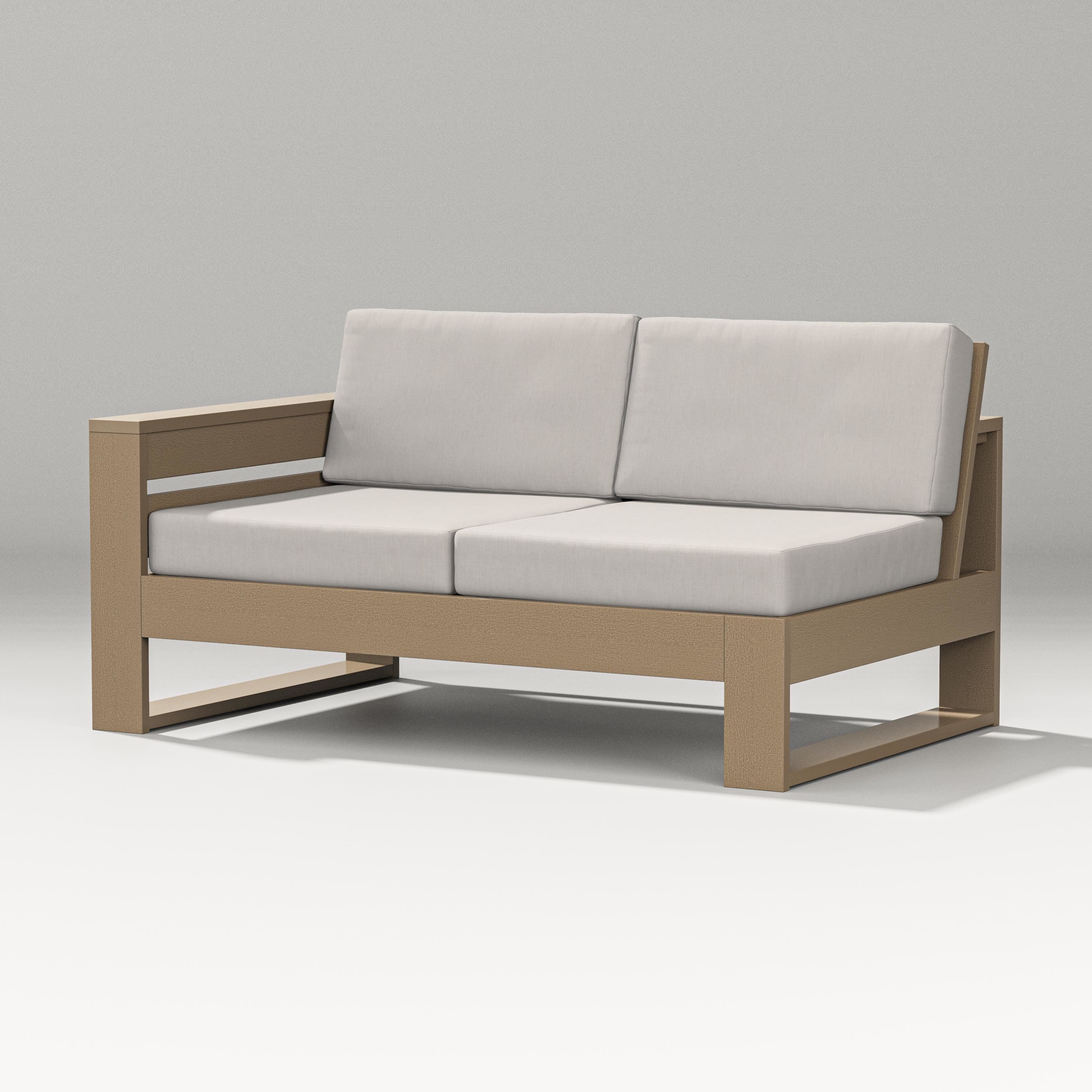 PW Designer Series Latitude Modular Left Arm Loveseat in Vintage Sahara / Cast Ash