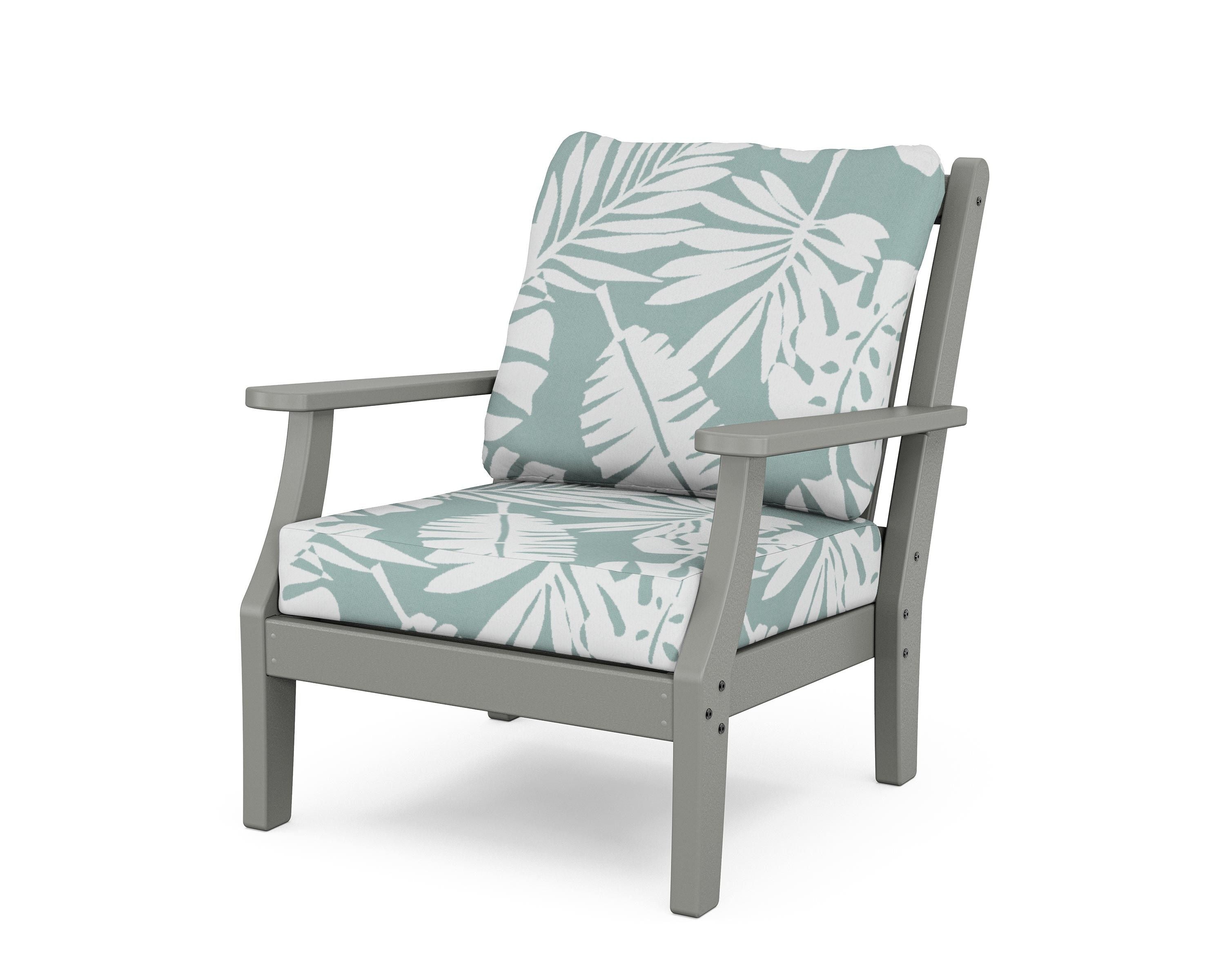 Country Living Wovendale Deep Seating Chair in Slate Grey / Leaf Glacier Spa