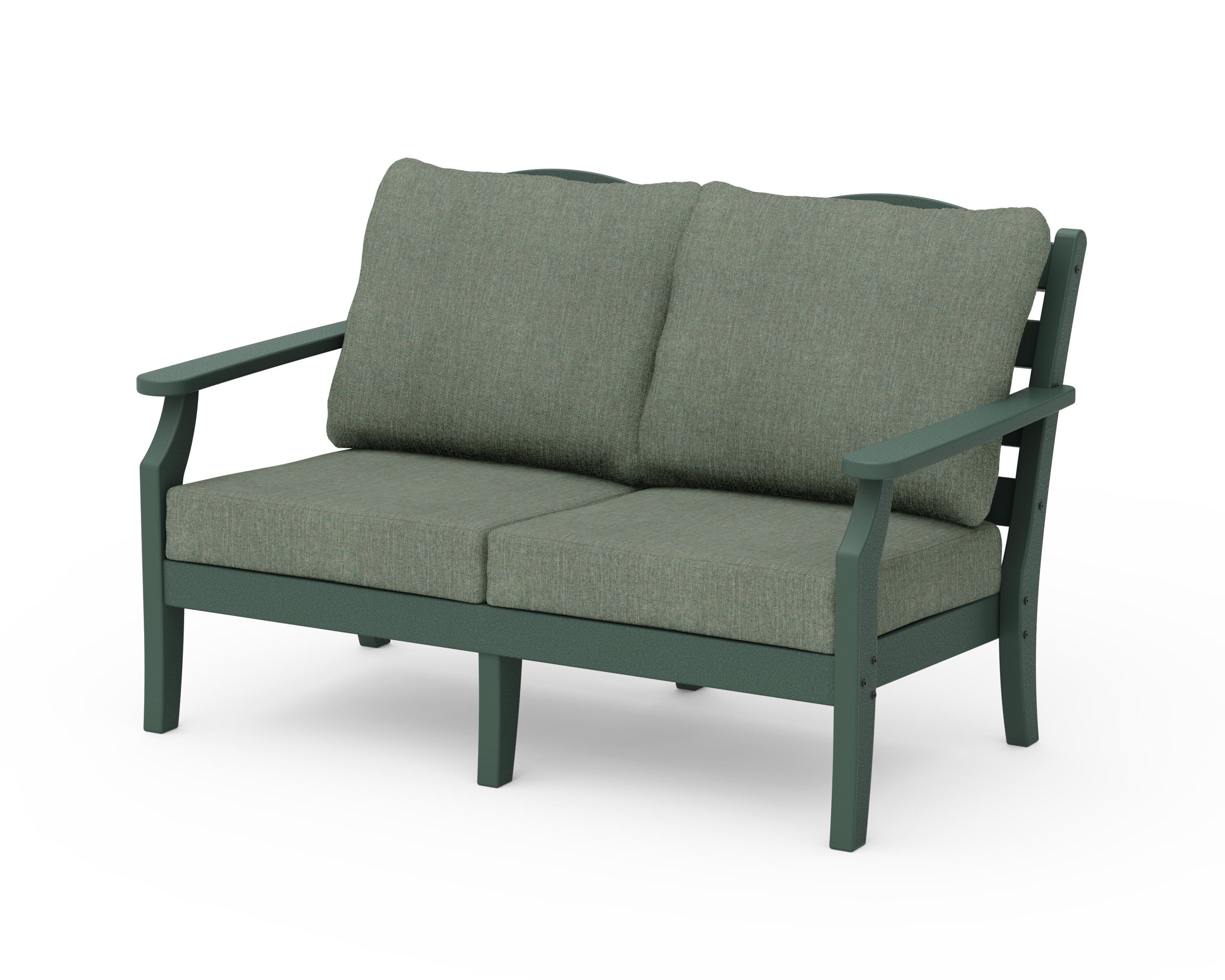 Draper James™ by  POLYWOOD® Savannah Deep Seating Loveseat in Green / Cast Sage