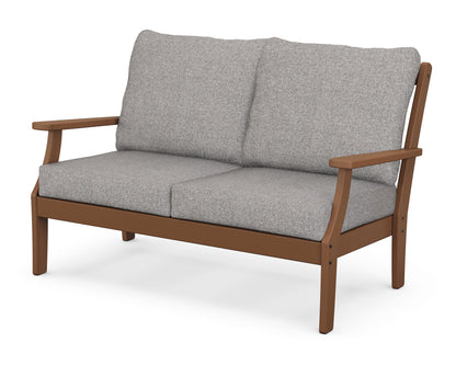 POLYWOOD® Braxton Deep Seating Loveseat in Teak / Grey Mist