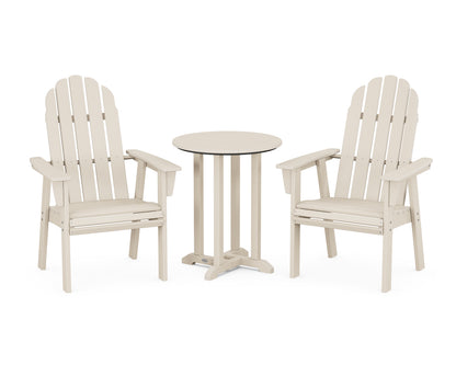 POLYWOOD® Vineyard Adirondack 3-Piece Round Bistro Dining Set in Sand