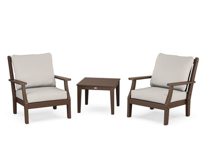 Country Living Wovendale 3-Piece Deep Seating Set in Mahogany / Cast Ash