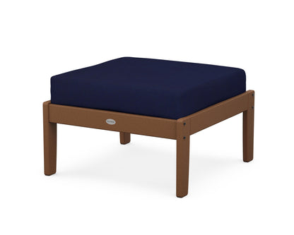 POLYWOOD® Braxton Deep Seating Ottoman in Teak / Navy