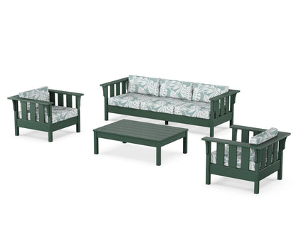 Martha Stewart by POLYWOOD® Acadia 4-Piece Deep Seating Set with Sofa in Green / Leaf Glacier Spa