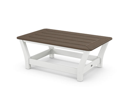 POLYWOOD® Harbour Slat Coffee Table in White / Kona