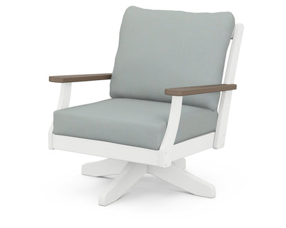 Braxton Deep Seating Swivel Chair - White