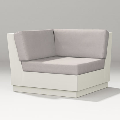 PW Designer Series Elevate Modular Corner Chair in Vintage White / Dune Burlap