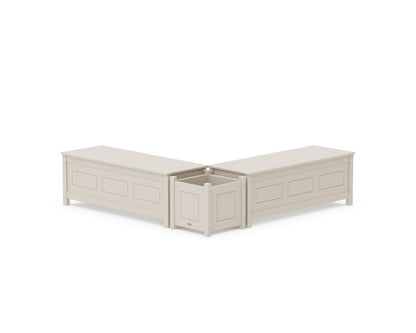 Country Living 48" Country Living L- Shaped Planter Storage Bench Set in Sand