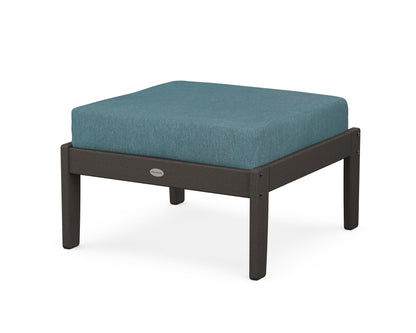 POLYWOOD® Braxton Deep Seating Ottoman in Vintage Coffee / Ocean Teal