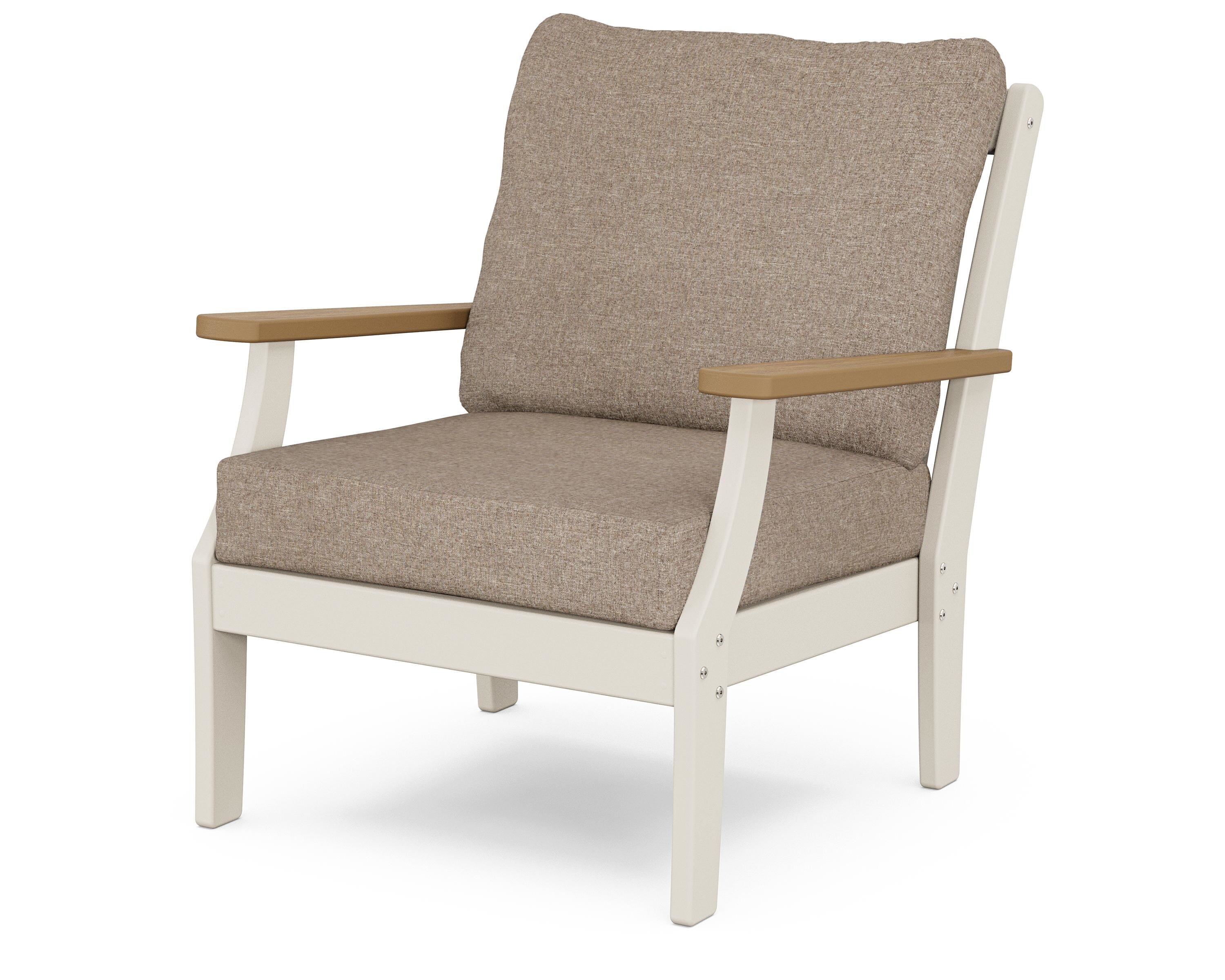 POLYWOOD® Braxton Deep Seating Chair in Sand / Natural / Spiced Burlap