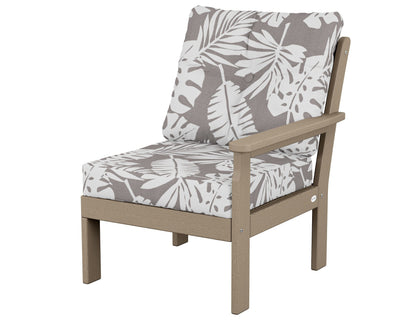 POLYWOOD® Vineyard Modular Right Arm Chair in Vintage Sahara / Leaf Grey Mist
