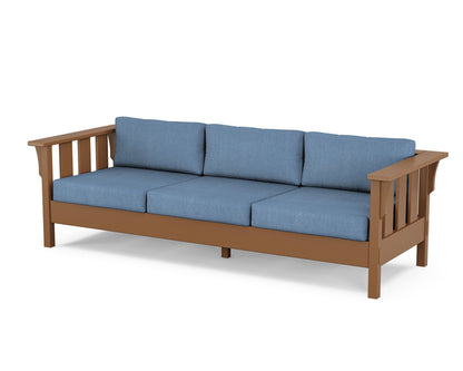 Martha Stewart by POLYWOOD® Acadia Deep Seating Sofa in Teak / Sky Blue