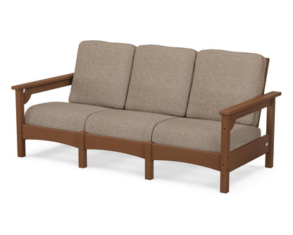 POLYWOOD® Club Sofa in Teak / Spiced Burlap