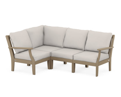 POLYWOOD® Braxton Modular 4-Piece Deep Seating Set in Vintage Sahara / Cast Ash