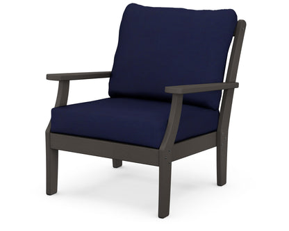 POLYWOOD® Braxton Deep Seating Chair in Vintage Coffee / Navy