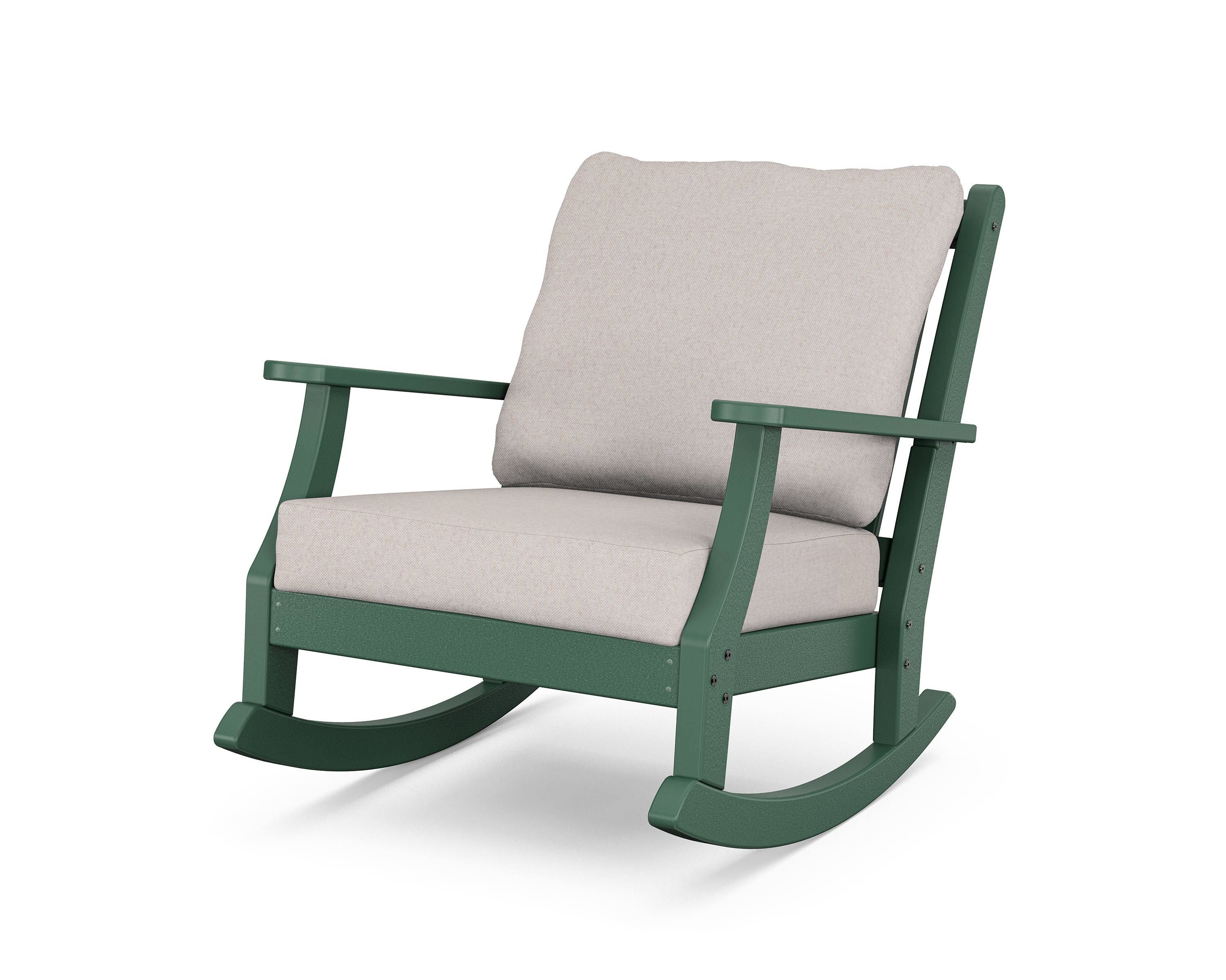 Country Living Wovendale Deep Seating Rocking Chair in Green / Dune Burlap