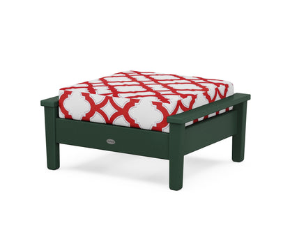 POLYWOOD® Prescott Deep Seating Ottoman in Green / Trellis Crimson