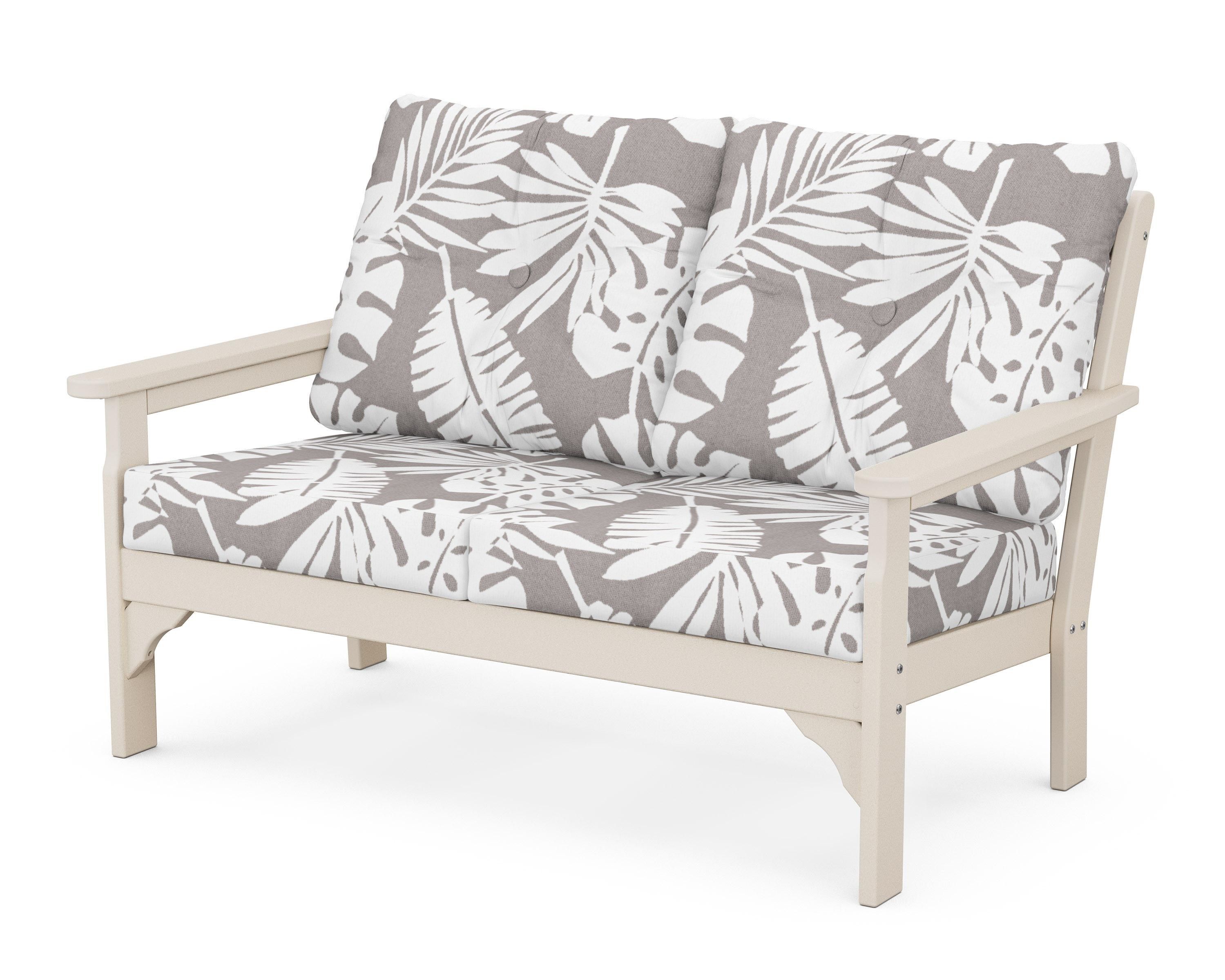 POLYWOOD® Vineyard Deep Seating Loveseat in Sand / Leaf Grey Mist