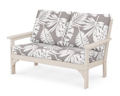 POLYWOOD® Vineyard Deep Seating Loveseat in Sand / Leaf Grey Mist