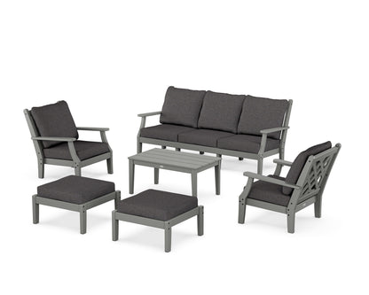 Country Living Wovendale 6-Piece Lounge Sofa Set in Slate Grey / Ash Charcoal