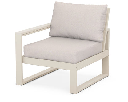 POLYWOOD® EDGE Modular Left Arm Chair in Sand / Dune Burlap