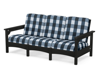 POLYWOOD® Club Sofa in Black / Buffalo Plaid Marine Indigo