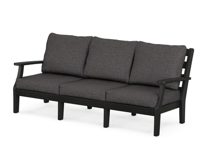 POLYWOOD® Chesapeake Deep Seating Sofa in Black / Ash Charcoal