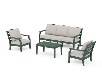 Draper James™ by  POLYWOOD® Savannah 4-Piece Deep Seating Set with Sofa in Green / Cast Ash