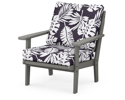 POLYWOOD® Lakeside Deep Seating Chair in Slate Grey / Leaf Navy