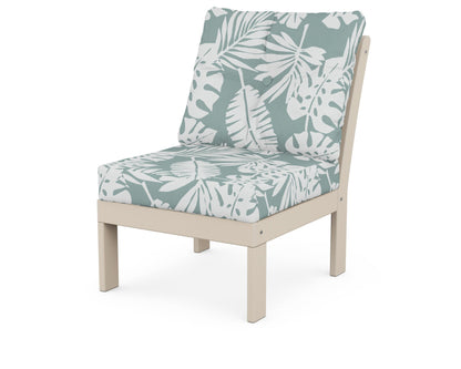 POLYWOOD® Vineyard Modular Armless Chair in Sand / Leaf Glacier Spa