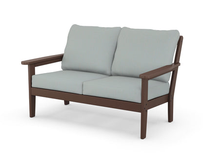Country Living Cottage Deep Seating Loveseat in Mahogany / Spa