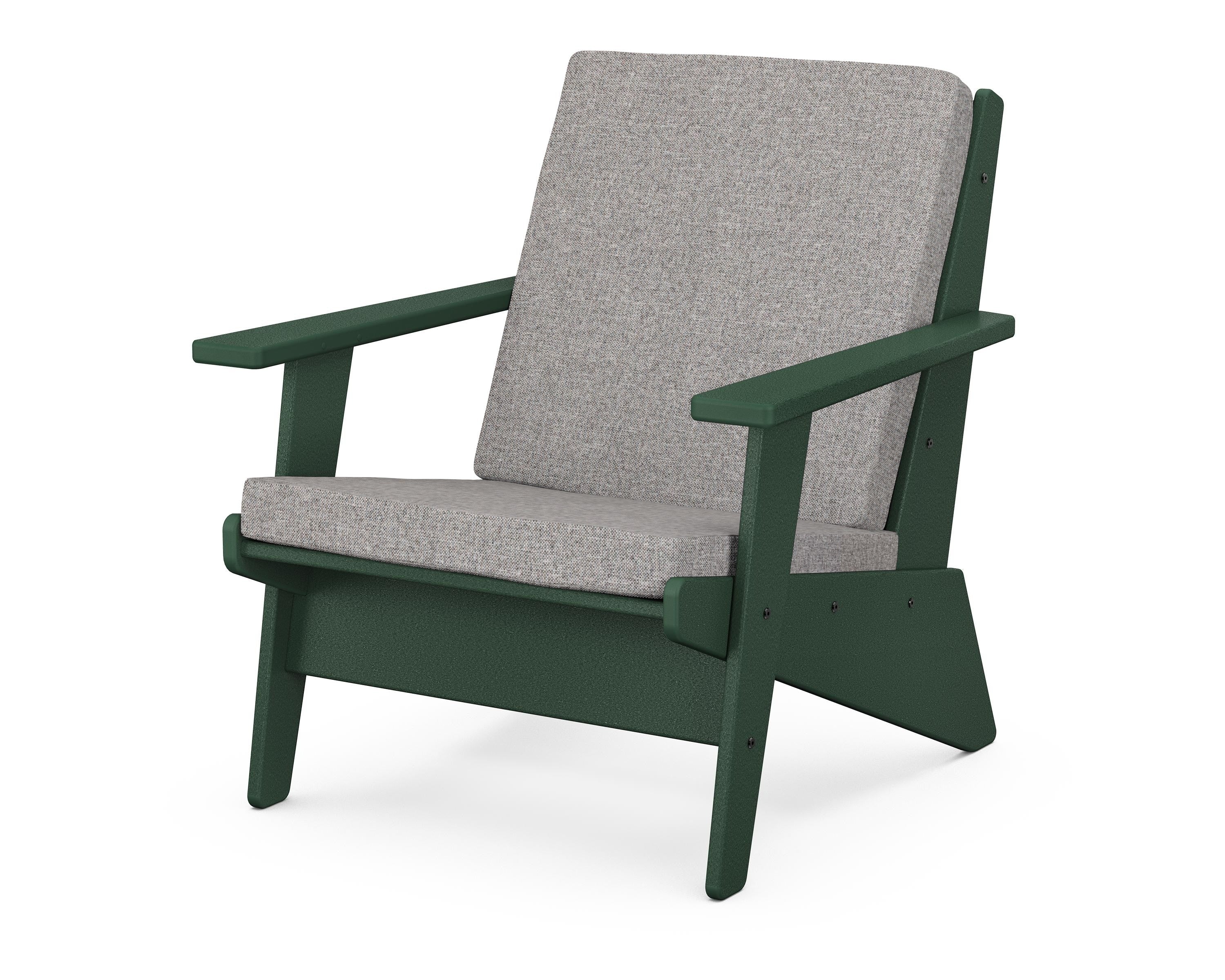 POLYWOOD® Riviera Modern Lounge Chair in Green / Grey Mist
