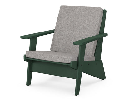 POLYWOOD® Riviera Modern Lounge Chair in Green / Grey Mist