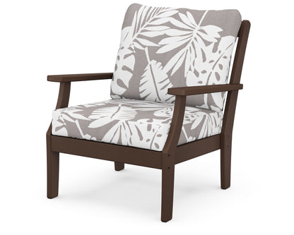 POLYWOOD® Braxton Deep Seating Chair in Mahogany / Leaf Grey Mist