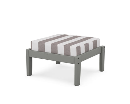 Unbranded Deep Seating Ottoman in Slate Grey / Cabana Stripe Grey Mist