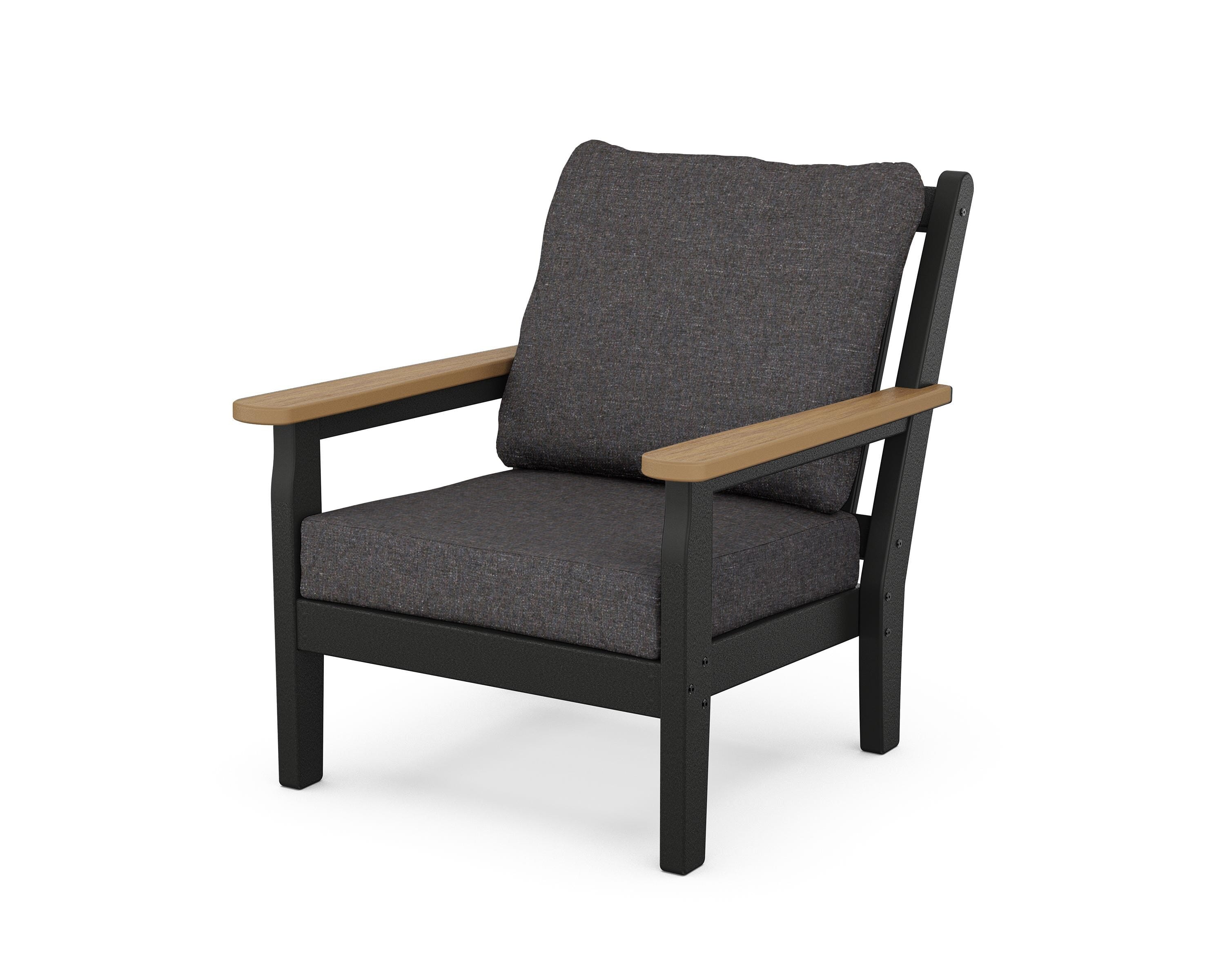 POLYWOOD® Chippendale Deep Seating Chair in Black / Natural / Ash Charcoal