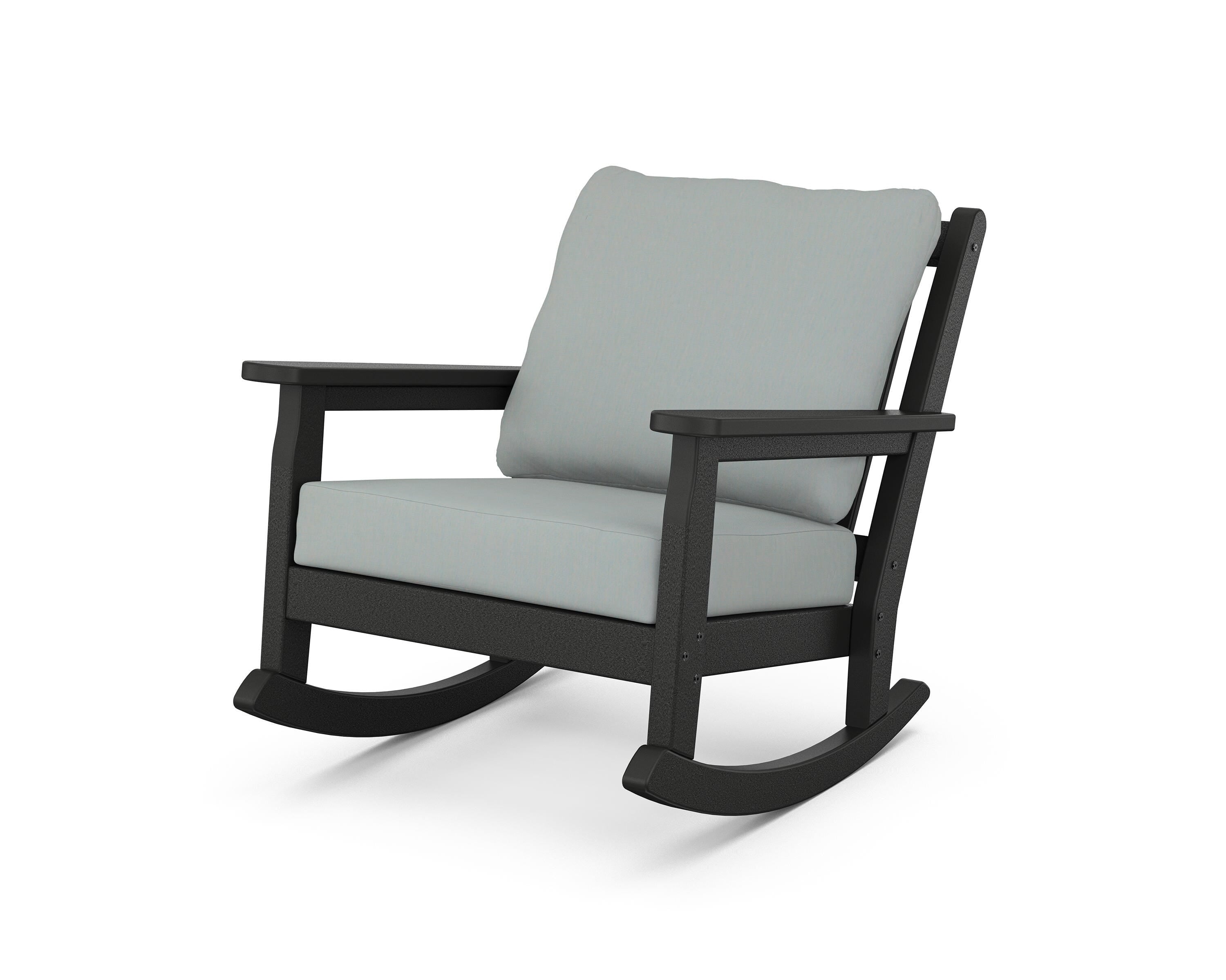 POLYWOOD® Chippendale Deep Seating Rocking Chair in Black / Spa