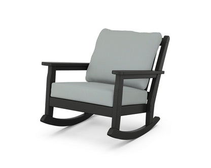 POLYWOOD® Chippendale Deep Seating Rocking Chair in Black / Spa