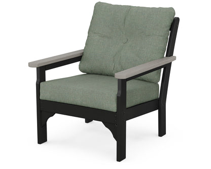 POLYWOOD® Vineyard Deep Seating Chair in Black / Driftwood / Cast Sage