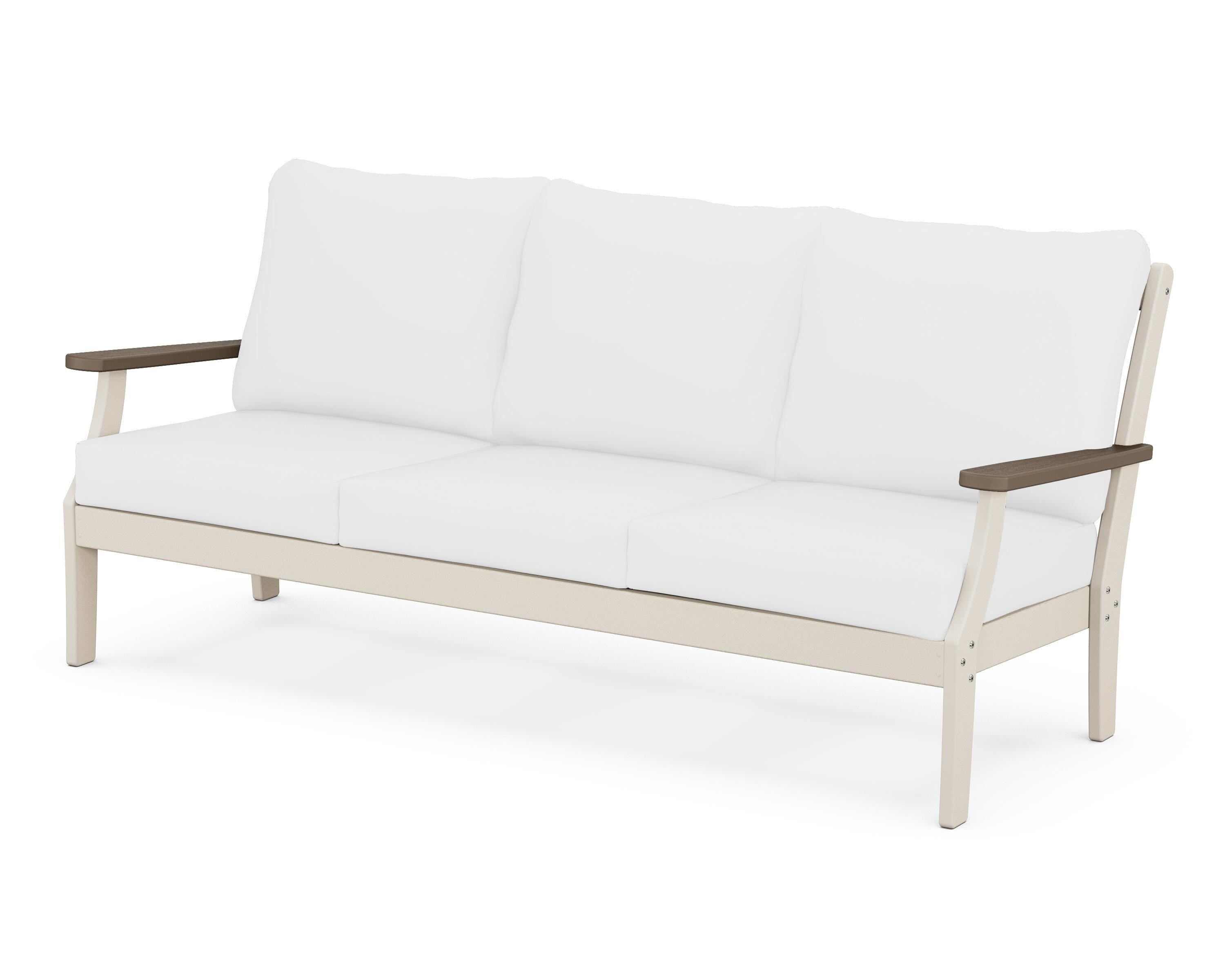 POLYWOOD® Braxton Deep Seating Sofa in Sand / Kona / Natural