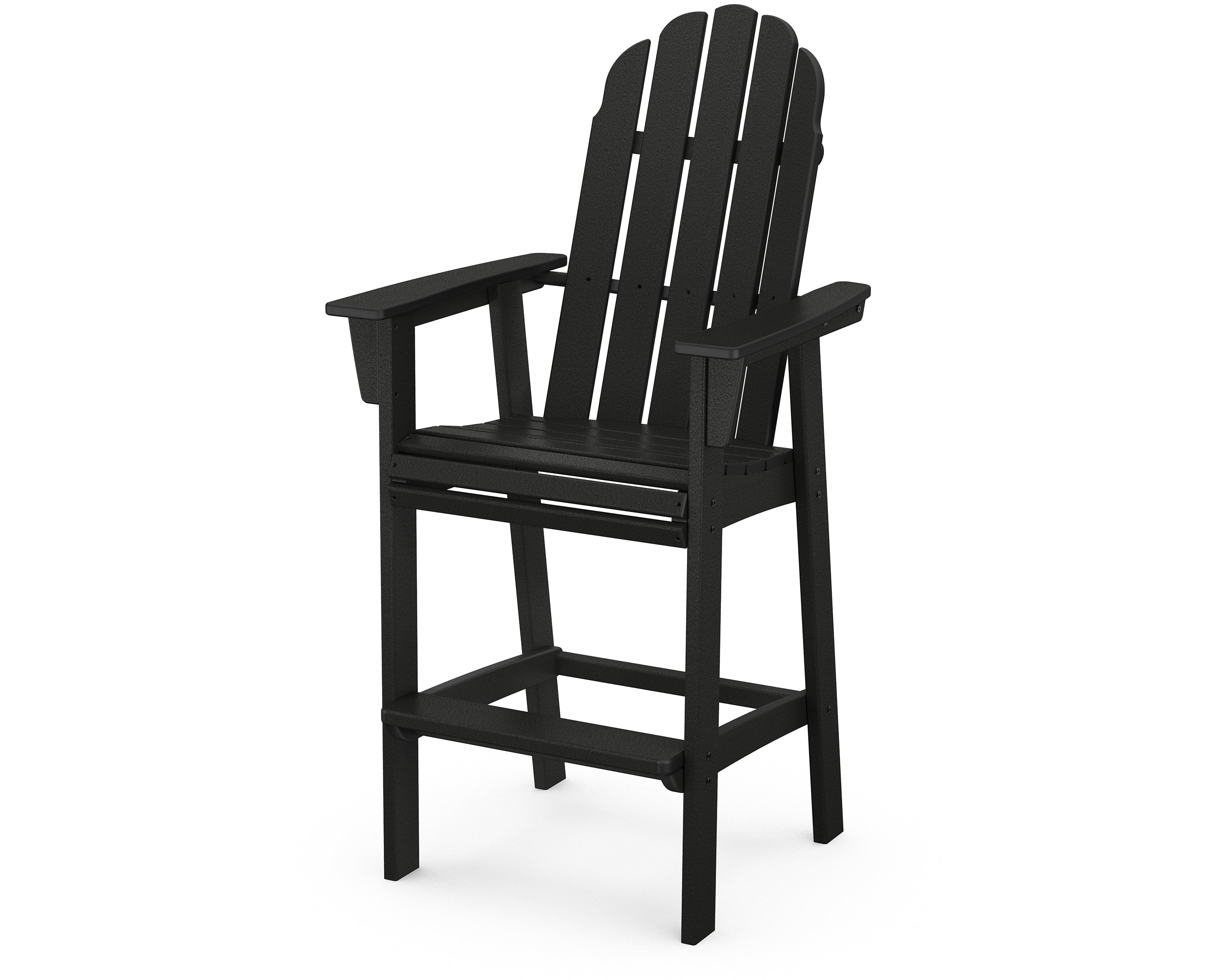 POLYWOOD® Vineyard Curveback Adirondack Bar Chair in Black