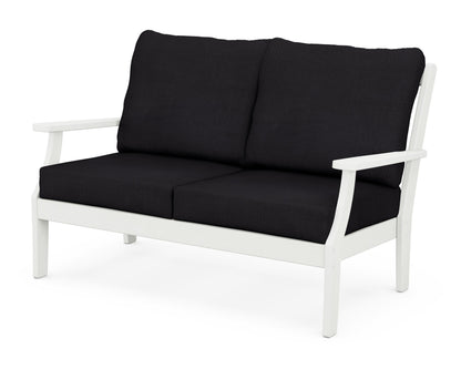 POLYWOOD® Braxton Deep Seating Loveseat in Vintage White / Midnight Linen