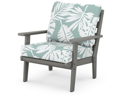 POLYWOOD® Grant Park Deep Seating Chair in Slate Grey / Leaf Glacier Spa