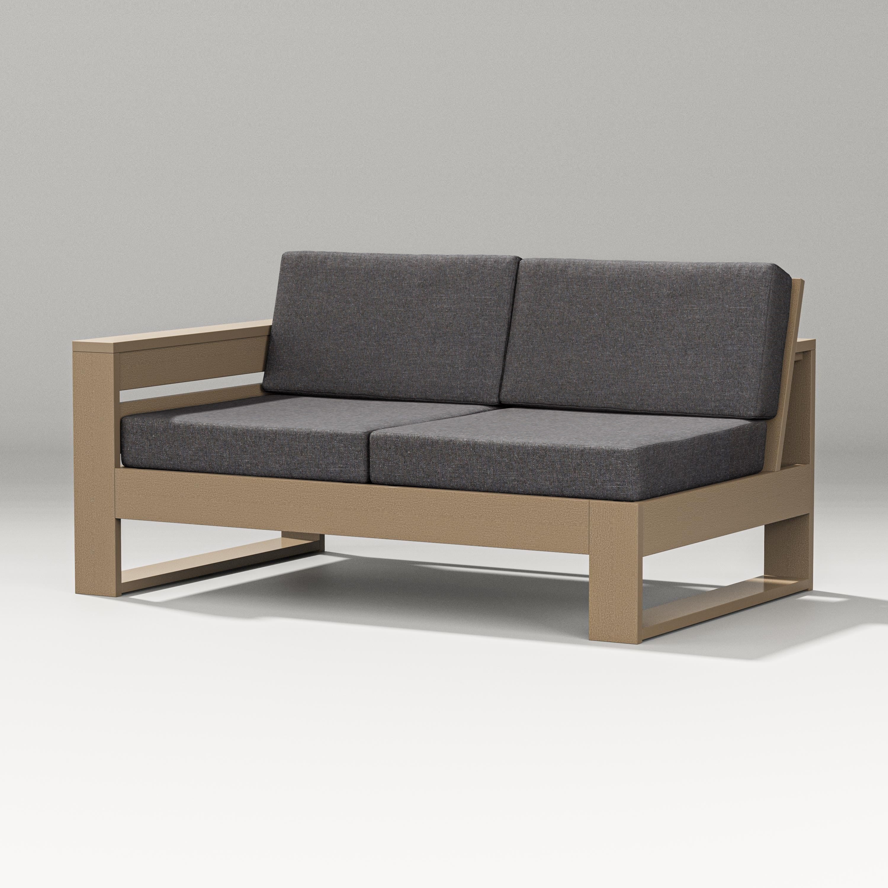 PW Designer Series Latitude Modular Left Arm Loveseat in Vintage Sahara / Ash Charcoal