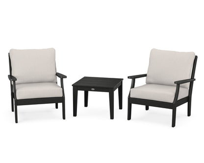 POLYWOOD® Braxton 3-Piece Deep Seating Set in Black / Cast Ash